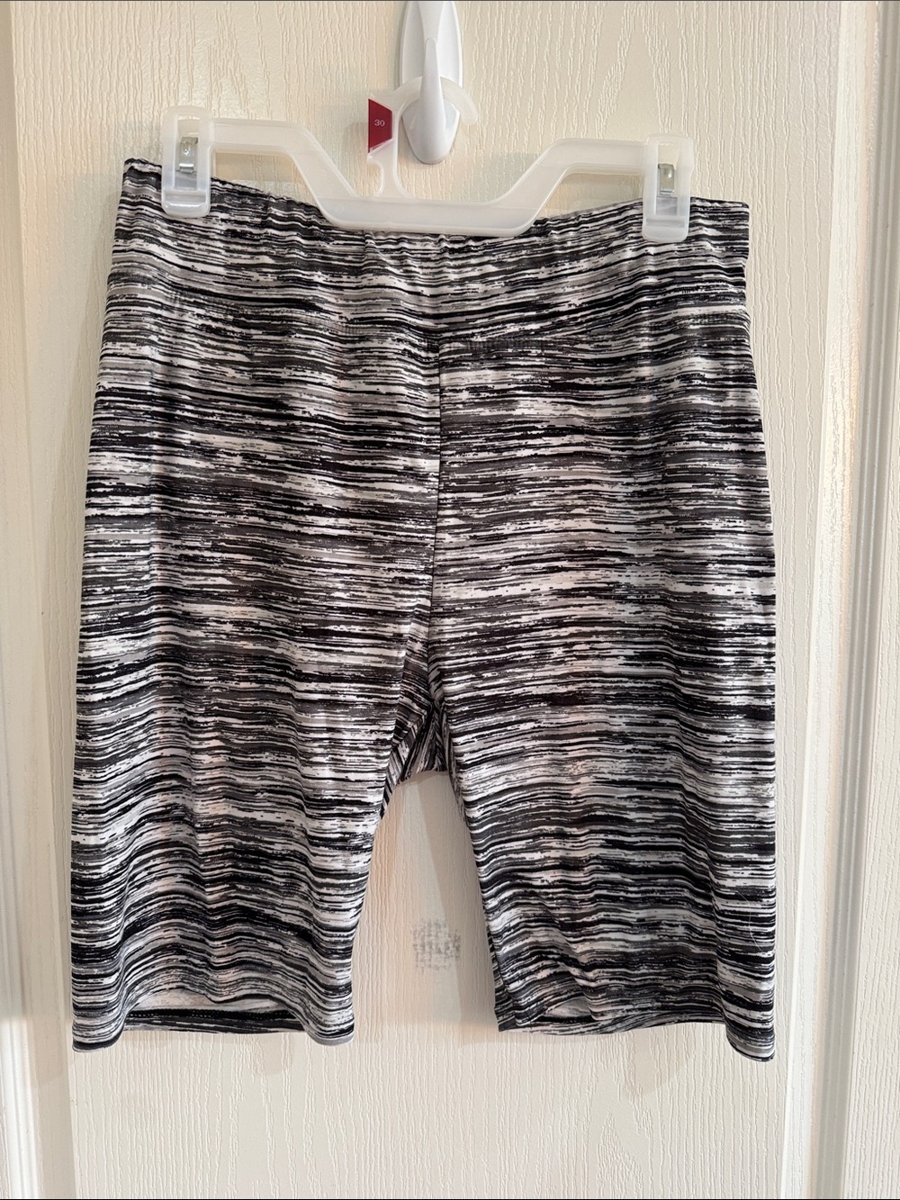 Terra & Sky Black and White Marled Bike Shorts